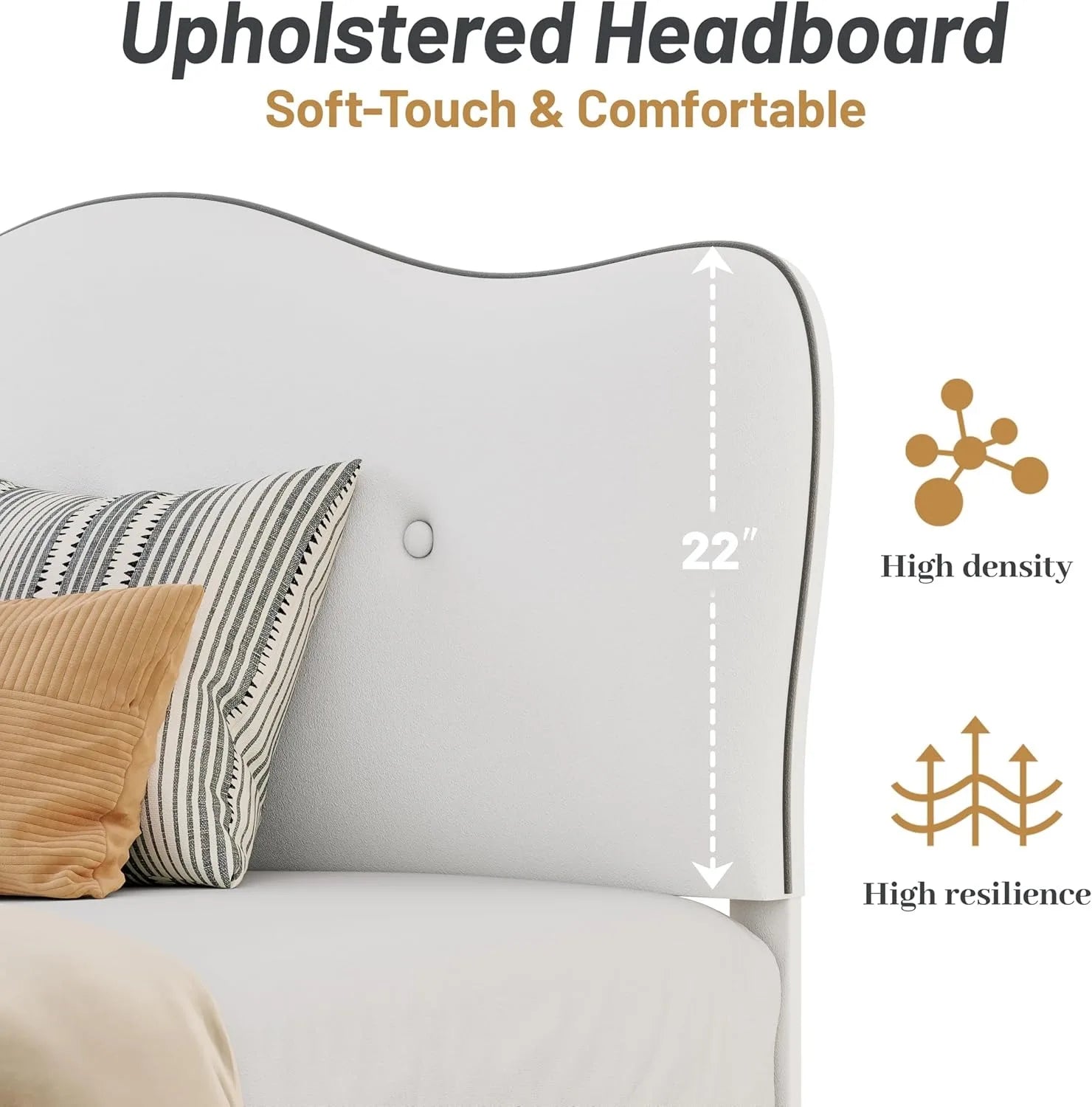 Twin Bed Frames, Adjustable Height Headboard,Velvet Upholstered - LuxeHome Furniture