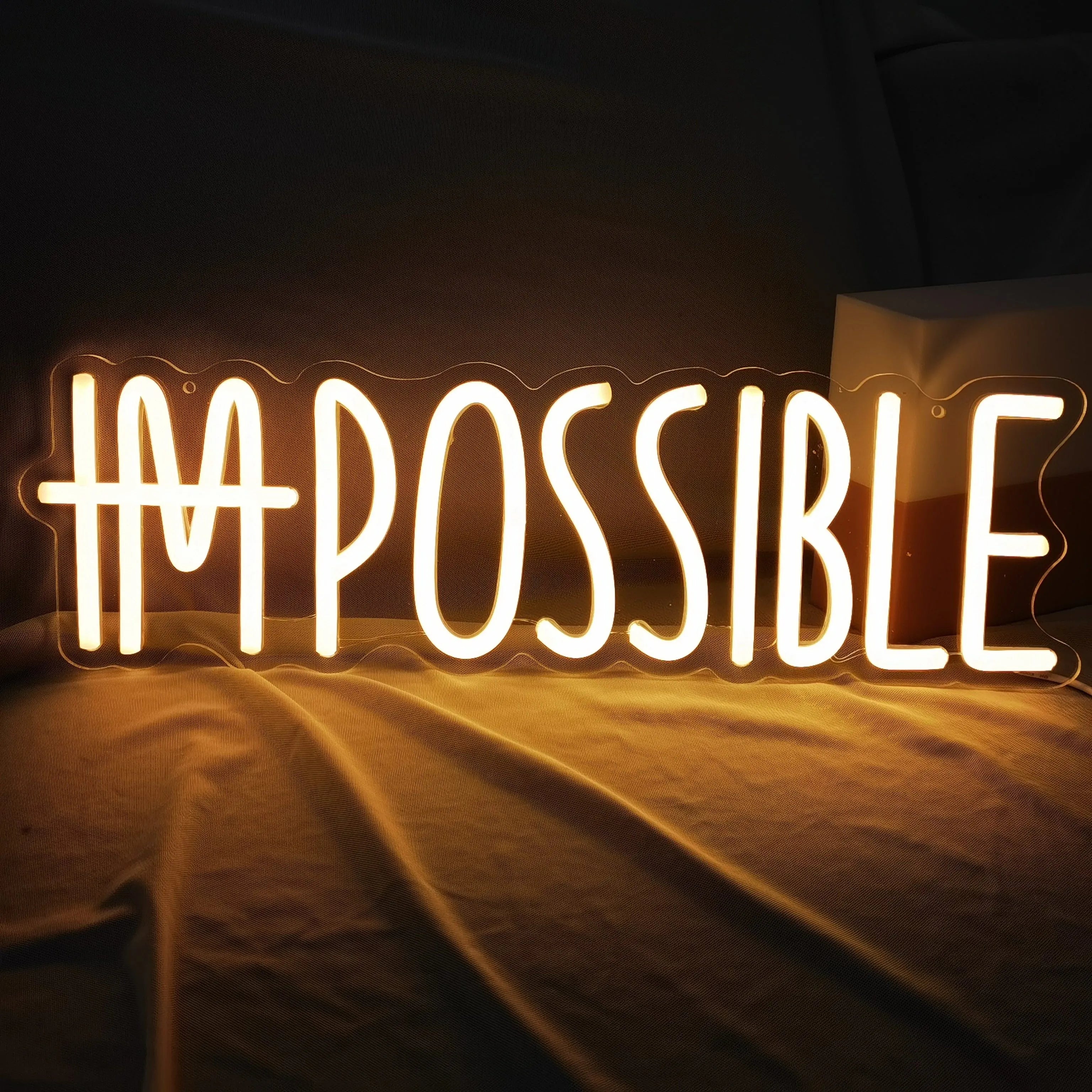 "I'M POSSIBLE LED Neon Wall Sign – Illuminated Decor for Bedroom, Gym, and More – Vibrant Light-Up Wall Art" - LuxeHome Furniture