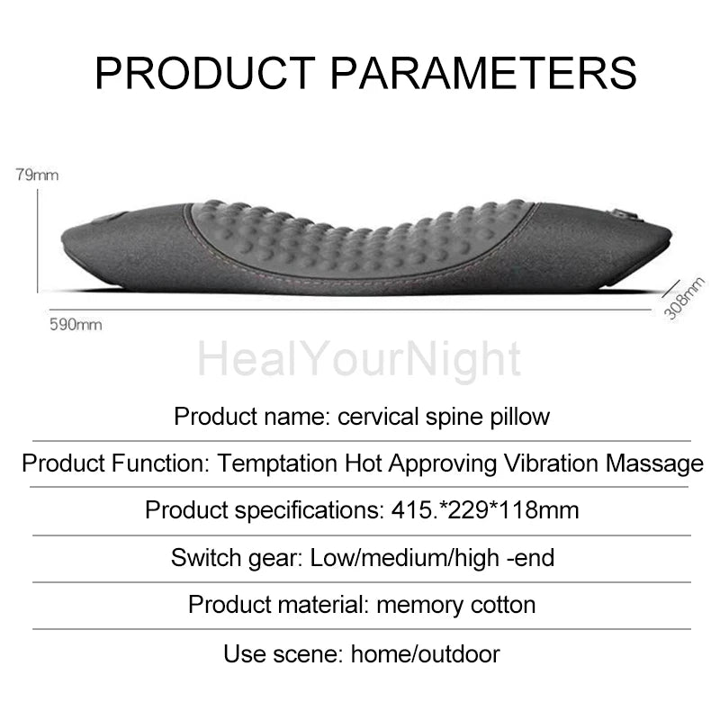 "Heated Vibrating Waist Support Pad – Electric Lumbar Massage Pillow for Sleep, Pain Relief & Posture" - LuxeHome Furniture