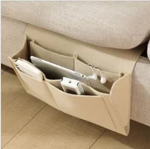 "Multi‑Pocket Felt Bedside Organizer — Hanging Bedside & Sofa Side Pouch for Phones, Remotes & Books" - LuxeHome Furniture