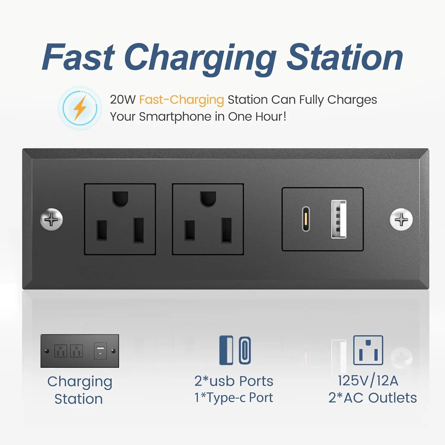 Twin Bed Frame with Storage Headboard, Drawer, Charging Station & LED Lights, Easy Assembly in Black - LuxeHome Furniture