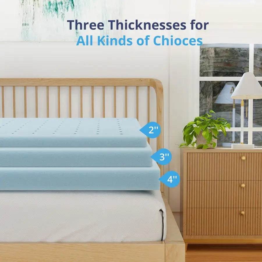 2 Inch Full Memory Foam Mattress Topper – Cooling Gel Infused, Pressure Relieving Pad, CertiPUR-US Certified, Ideal for Dorms - LuxeHome Furniture
