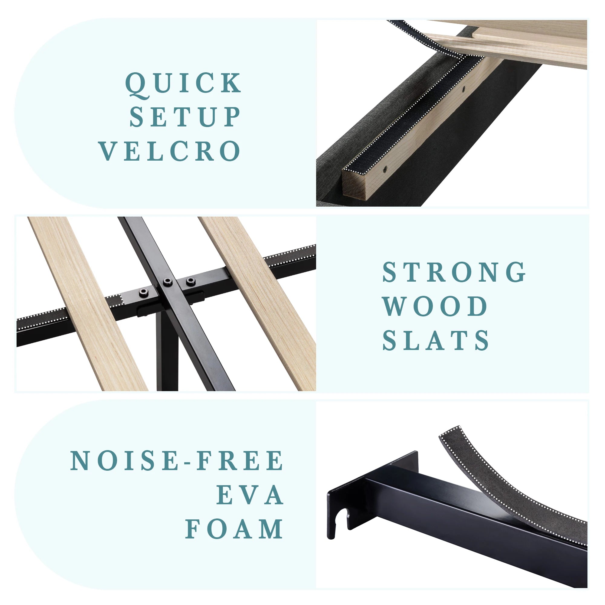 (Full/Queen/King) Fabric Platform Bed with Headboard — Reinforced Wooden Slat Support, Mattress‑Ready Panel Bed Foundation - LuxeHome Furniture