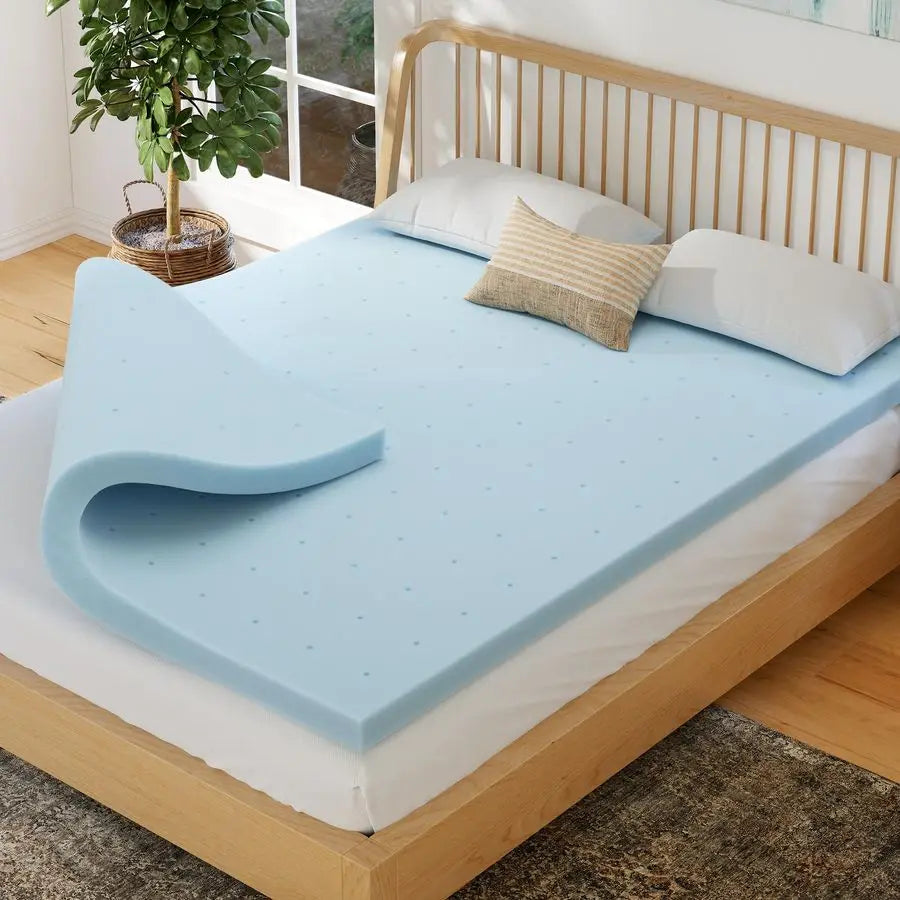 2 Inch Full Memory Foam Mattress Topper – Cooling Gel Infused, Pressure Relieving Pad, CertiPUR-US Certified, Ideal for Dorms - LuxeHome Furniture