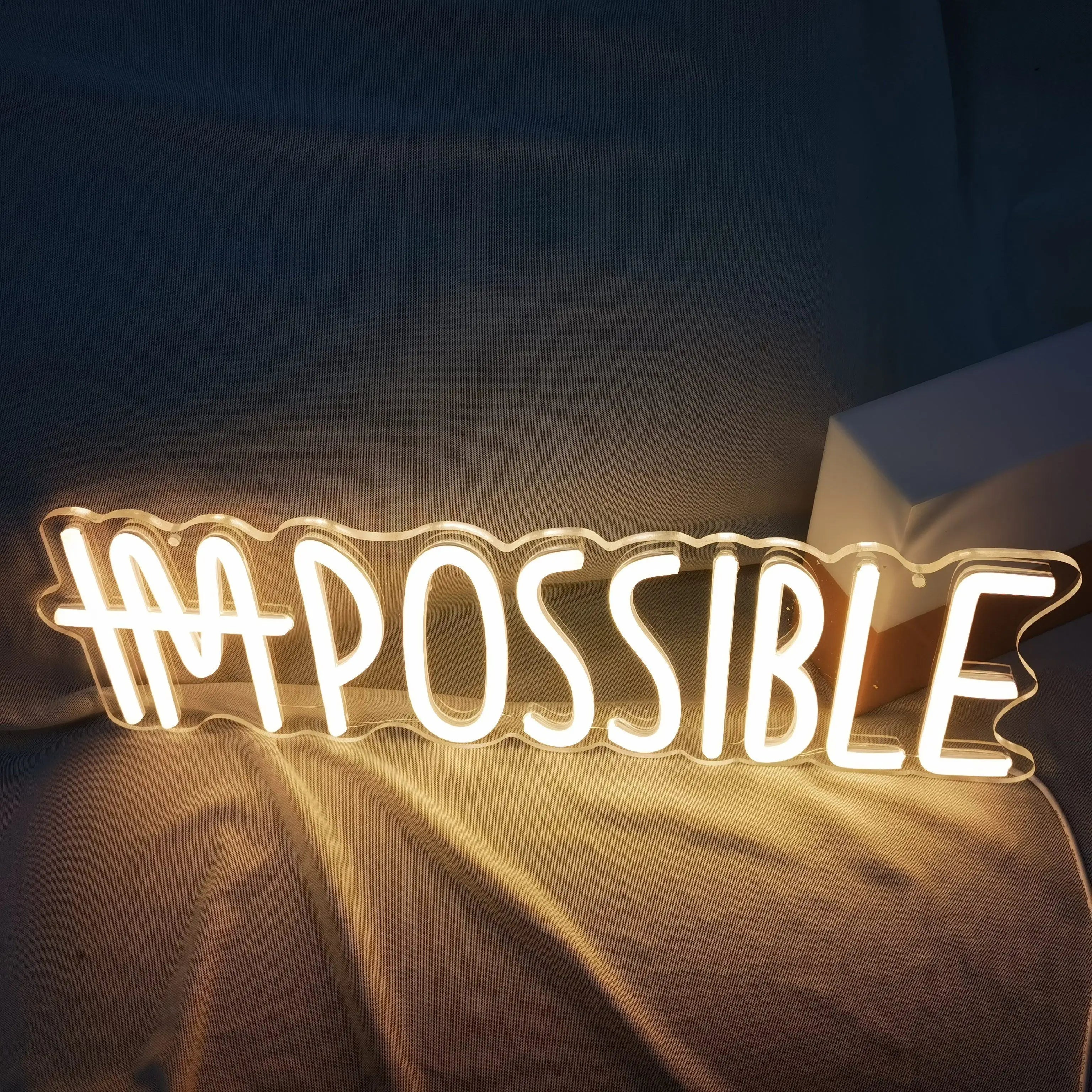 "I'M POSSIBLE LED Neon Wall Sign – Illuminated Decor for Bedroom, Gym, and More – Vibrant Light-Up Wall Art" - LuxeHome Furniture