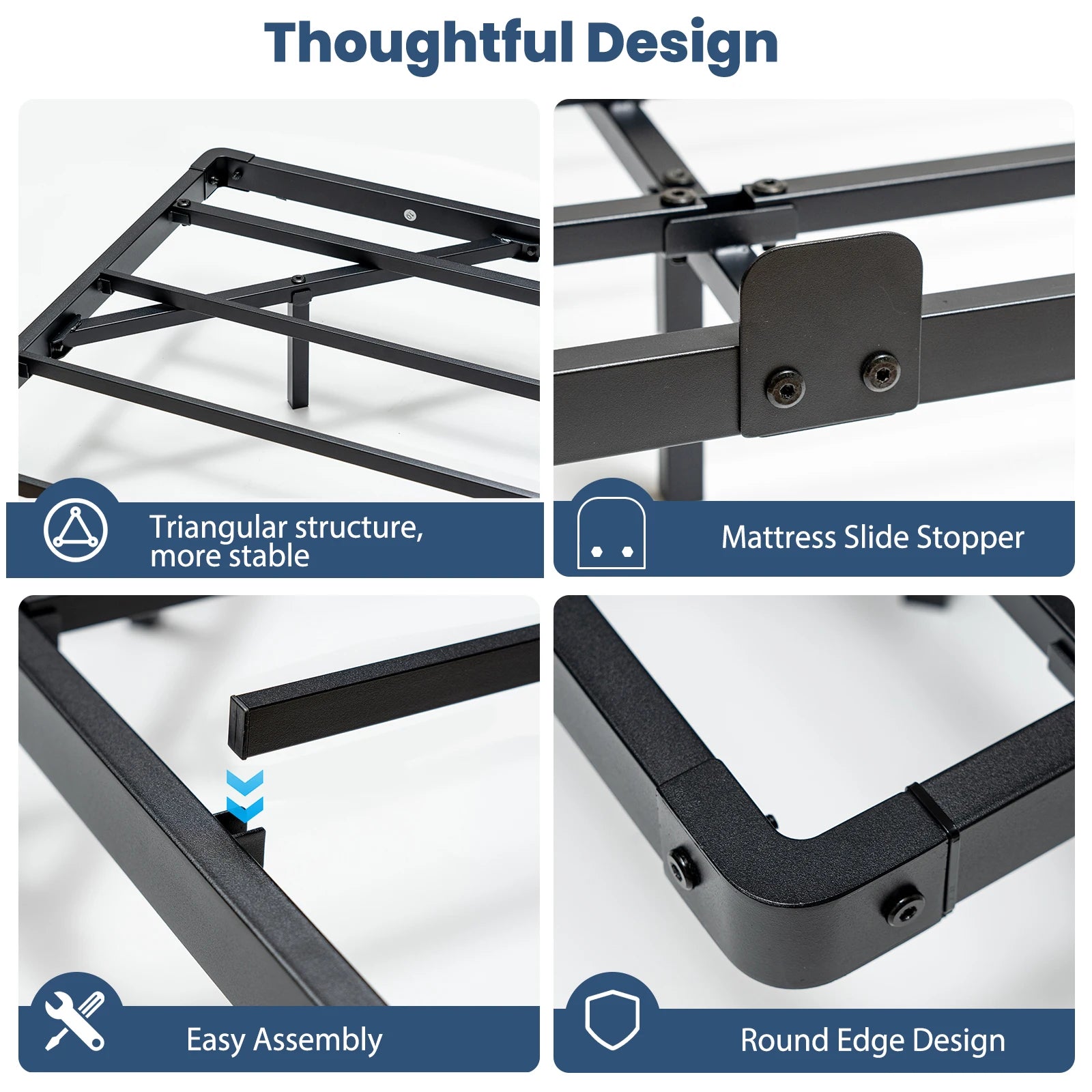 (Twin/Full/Queen/King) Floating Bed Frame with LED Lights 12 Inch Heavy Duty Metal Platform with Underbed Storage Space - LuxeHome Furniture