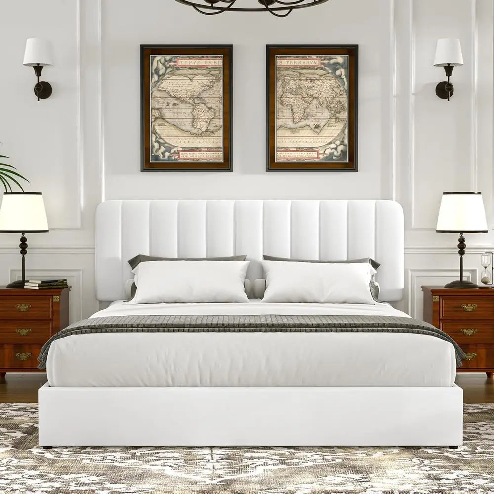 Full Velvet Upholstered Platform Bed 4 Drawer Storage, Solid Wood Slats, No Box Spring Needed - LuxeHome Furniture