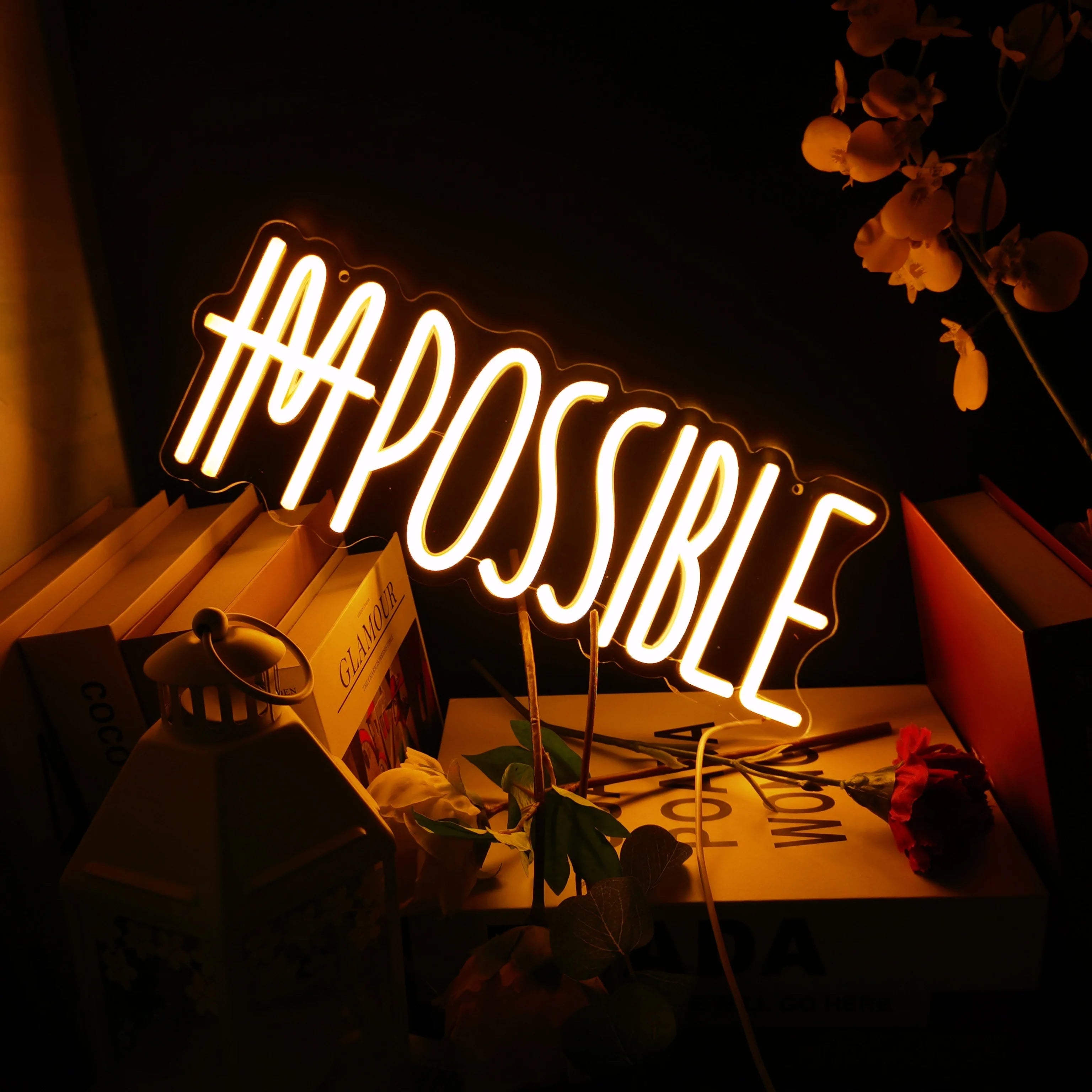 "I'M POSSIBLE LED Neon Wall Sign – Illuminated Decor for Bedroom, Gym, and More – Vibrant Light-Up Wall Art" - LuxeHome Furniture