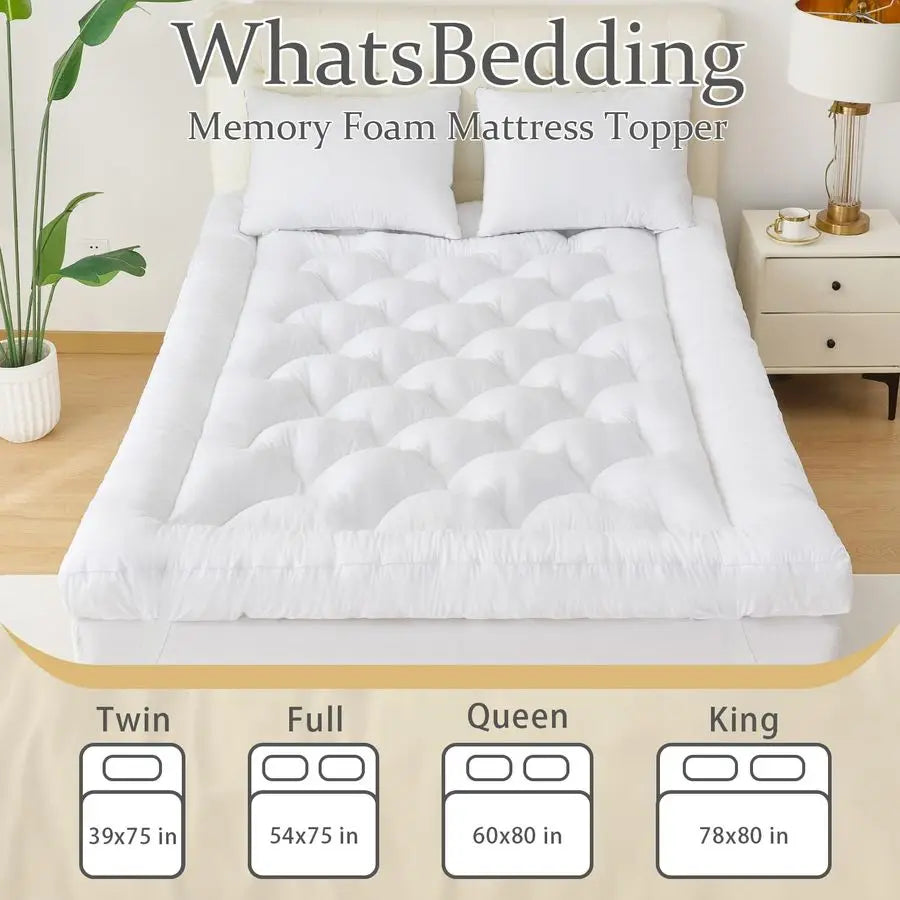 Twin 5 Inch Memory Foam Mattress Topper — Shredded Memory Foam Pillow Top, Extra Soft & Supportive Bed Topper - LuxeHome Furniture